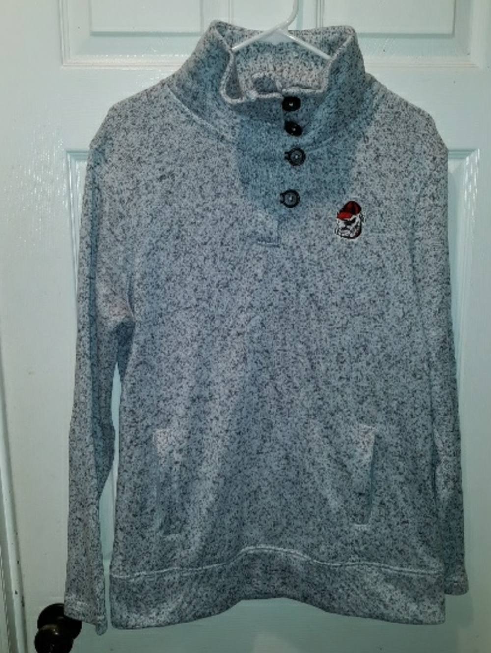 Champion Elite "Georgia Bulldogs" Heathered Embroidered Bulldog Pullover Sweater